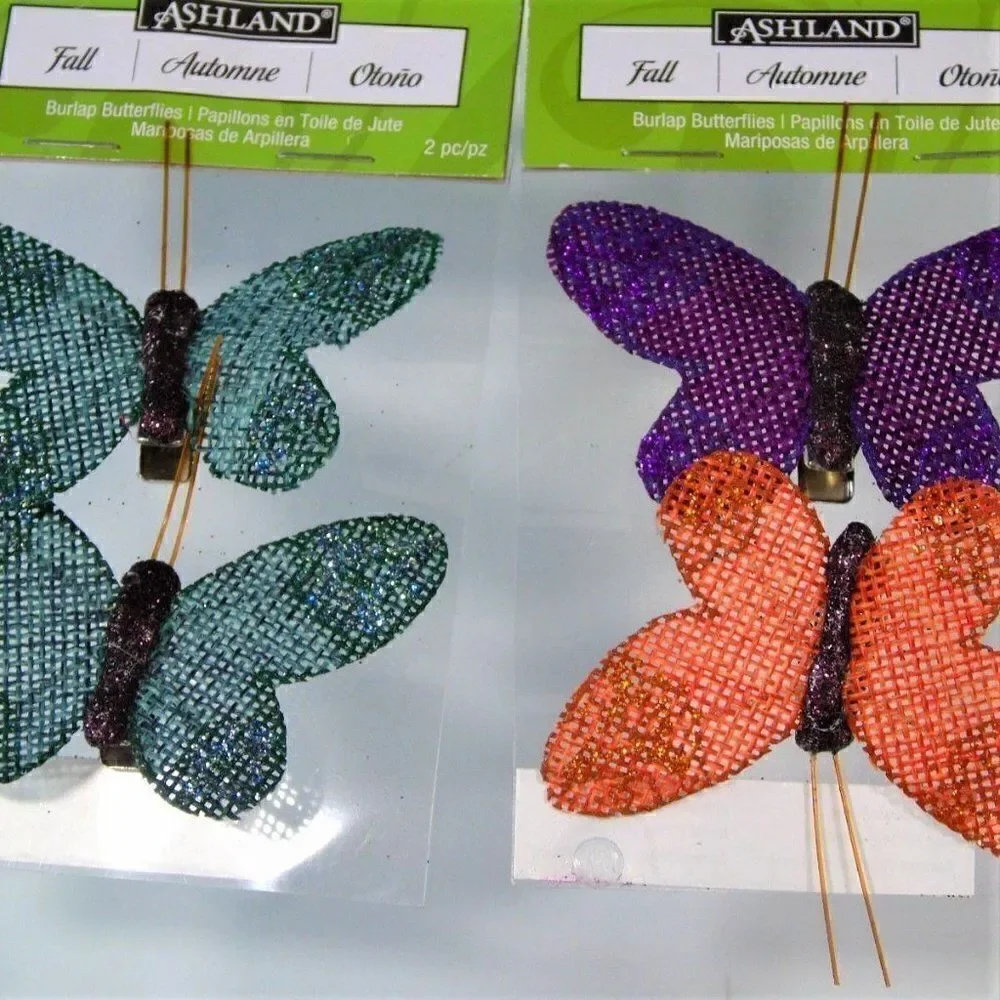 Burlap Bird and Butterflies Crafting Home Decor